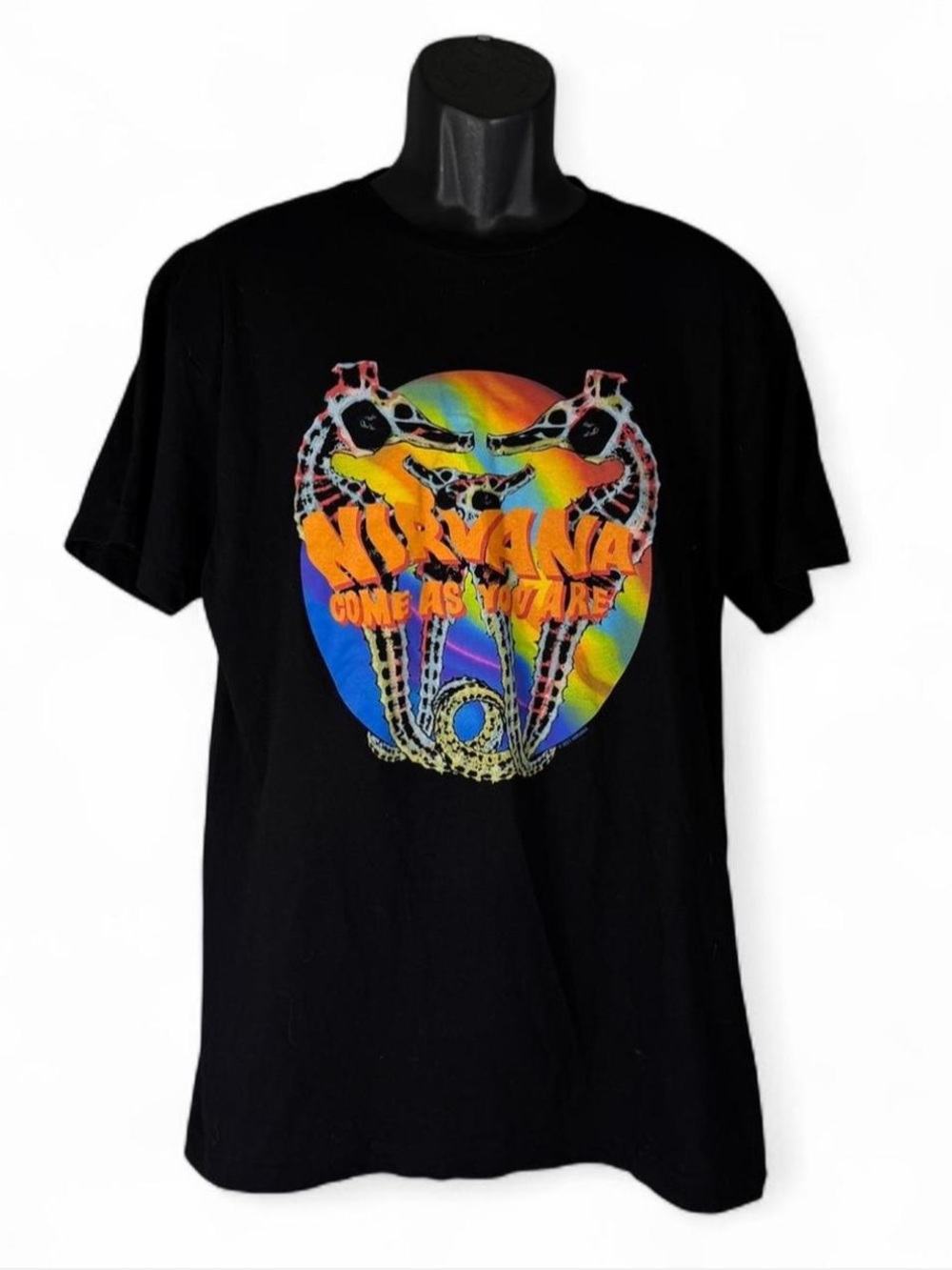 Nirvana "Come As You Are" Seahorse Graphic Band Tee Black XL